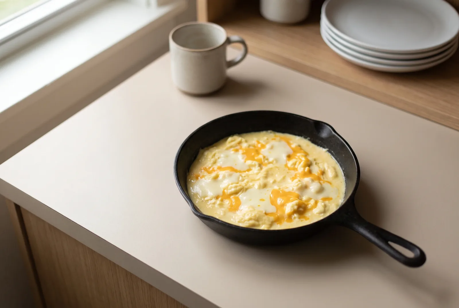 Scrambled Eggs with Leftover Cheese | A Skillet for Assorted Cheeses