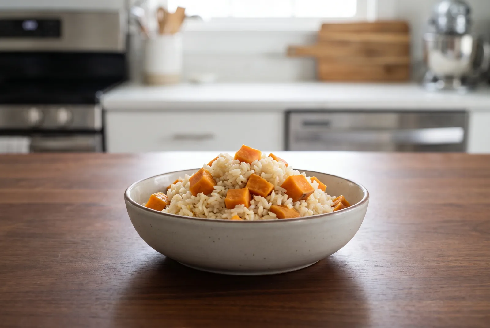 Olive Oil Rice with Sweet Potatoes | Pressure-Cooked with Homemade Meat Broth
