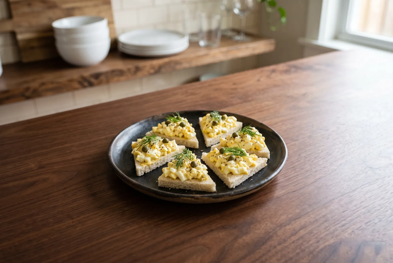 Egg Salad Sandwiches | Canapés with Capers and Fresh Dill