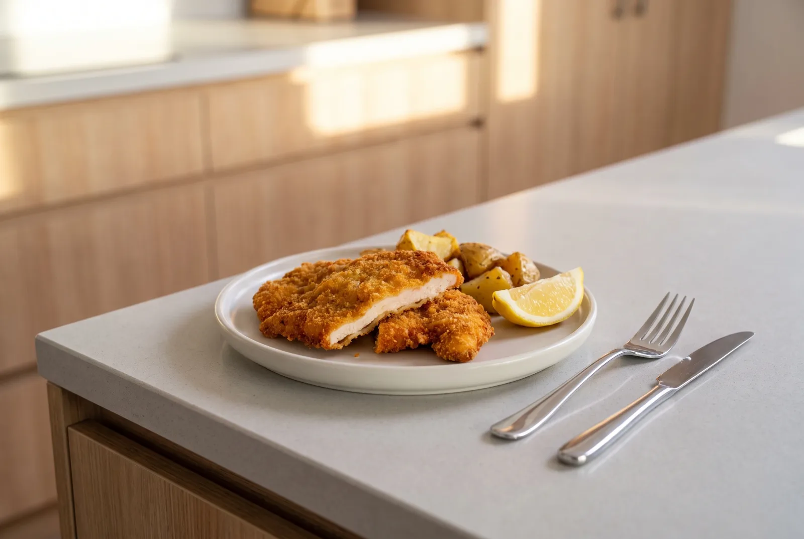 Air-Fryer Chicken Schnitzel | Viennese-Style Crispy Breaded Chicken for Kids