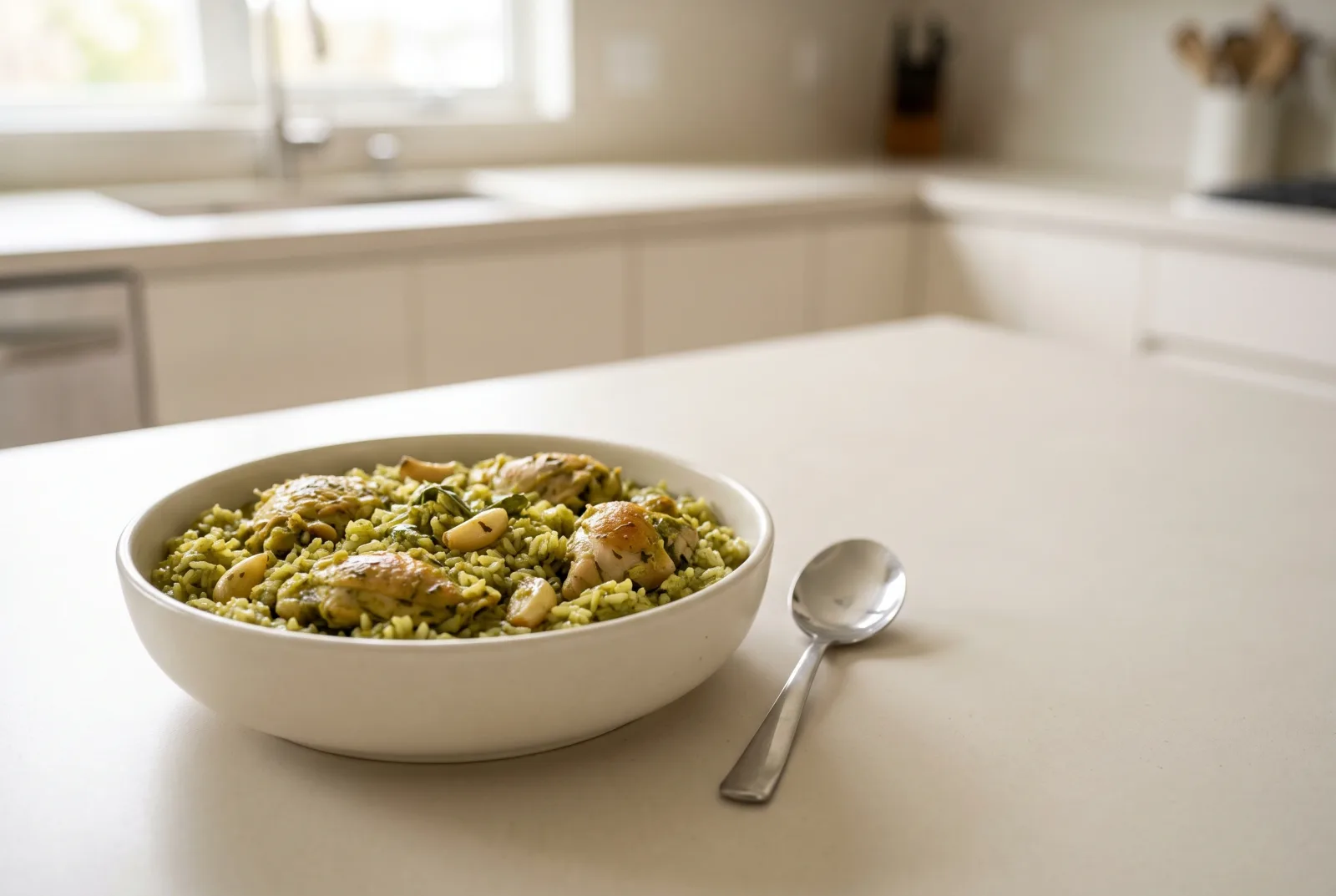 Arroz Verde con Pollo | Peruvian Green Rice and Chicken with Cilantro