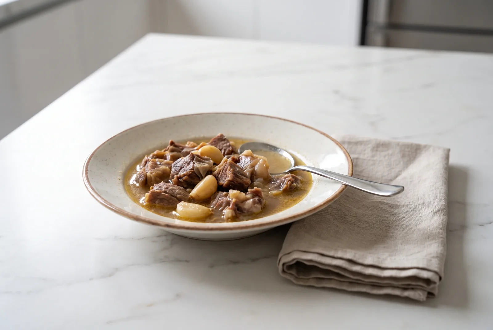 Azerbaijani Kelle-Pache (Head and Trotter Soup) | With Garlic Vinegar Sauce
