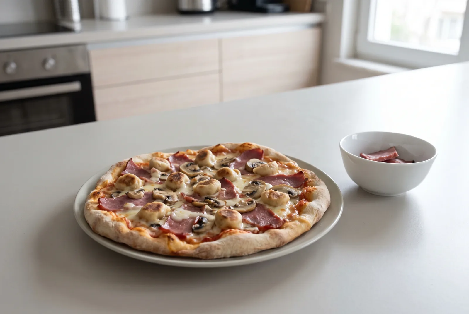 Canadian-Style Smoked Meat and Mushroom Pizza | Whole-Wheat Thin Crust with a Long Rise