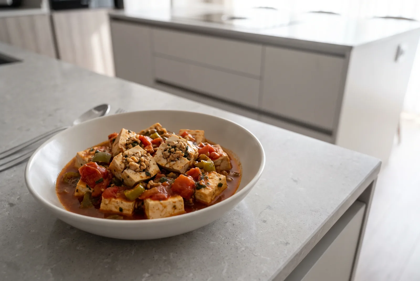 Ground Chicken-Stuffed Tofu | Vietnamese Tomato Stew