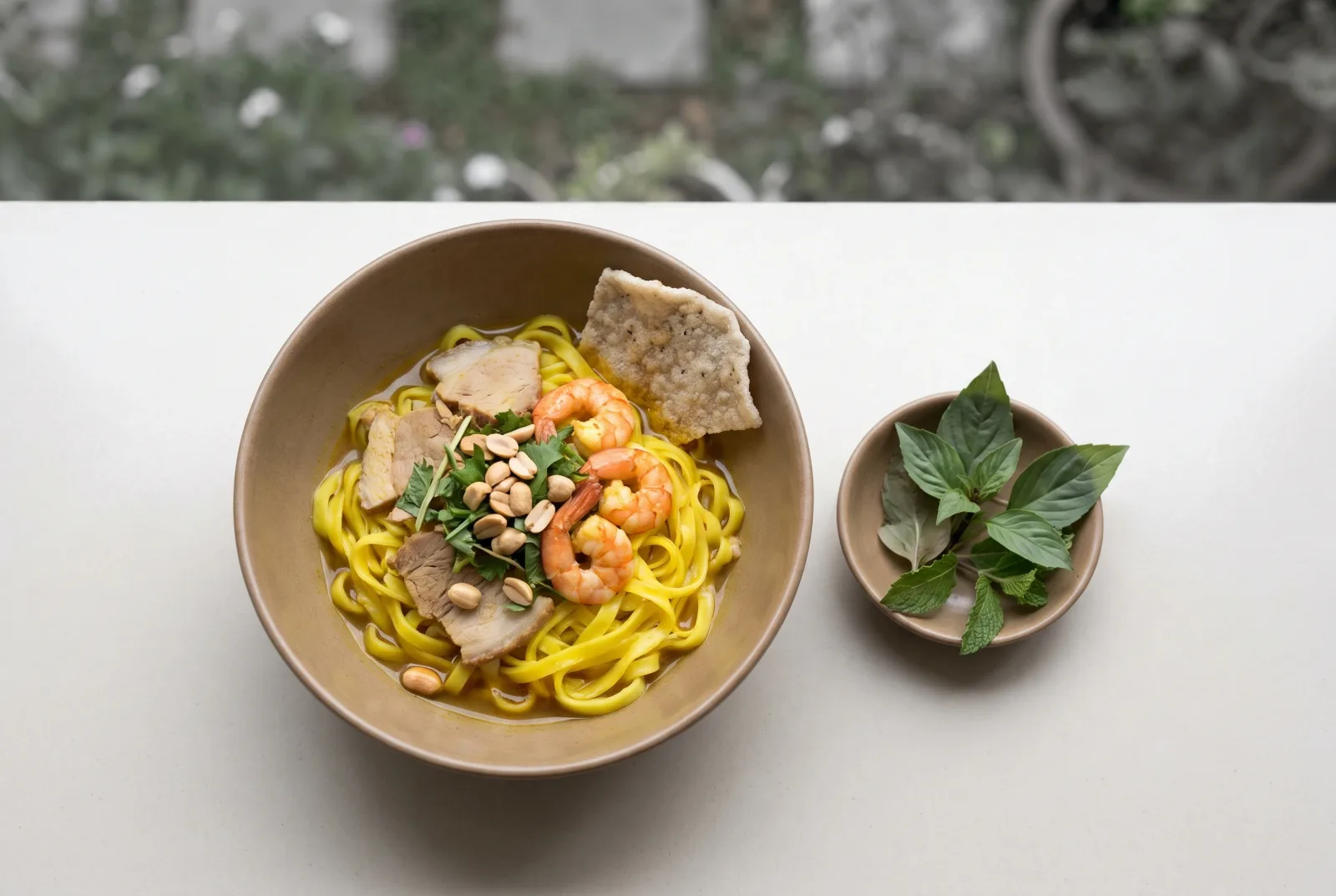 Mi Quang | Central Vietnamese Turmeric Rice Noodles with Shrimp