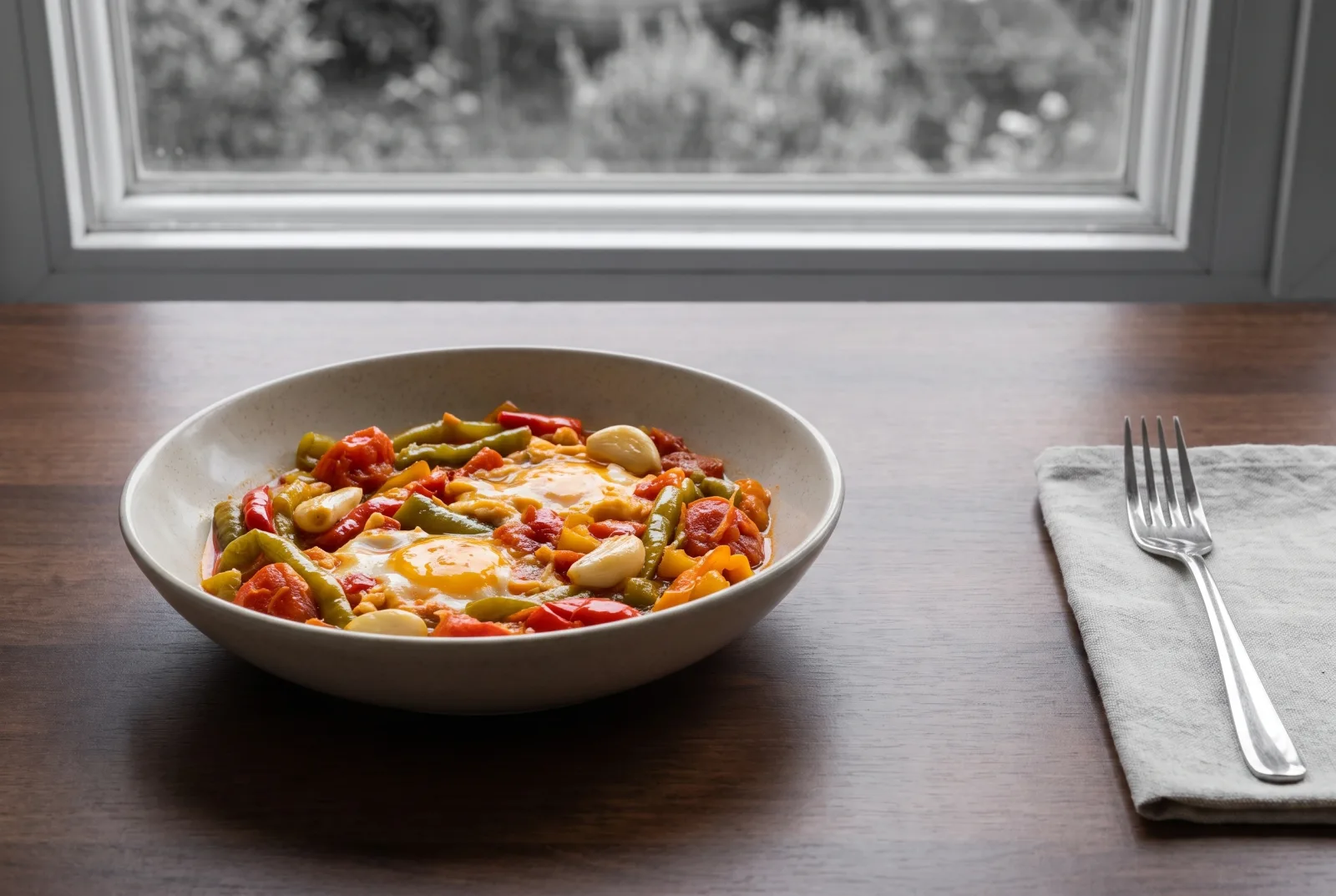 Tastira — Tunisian tomato, pepper and egg meze