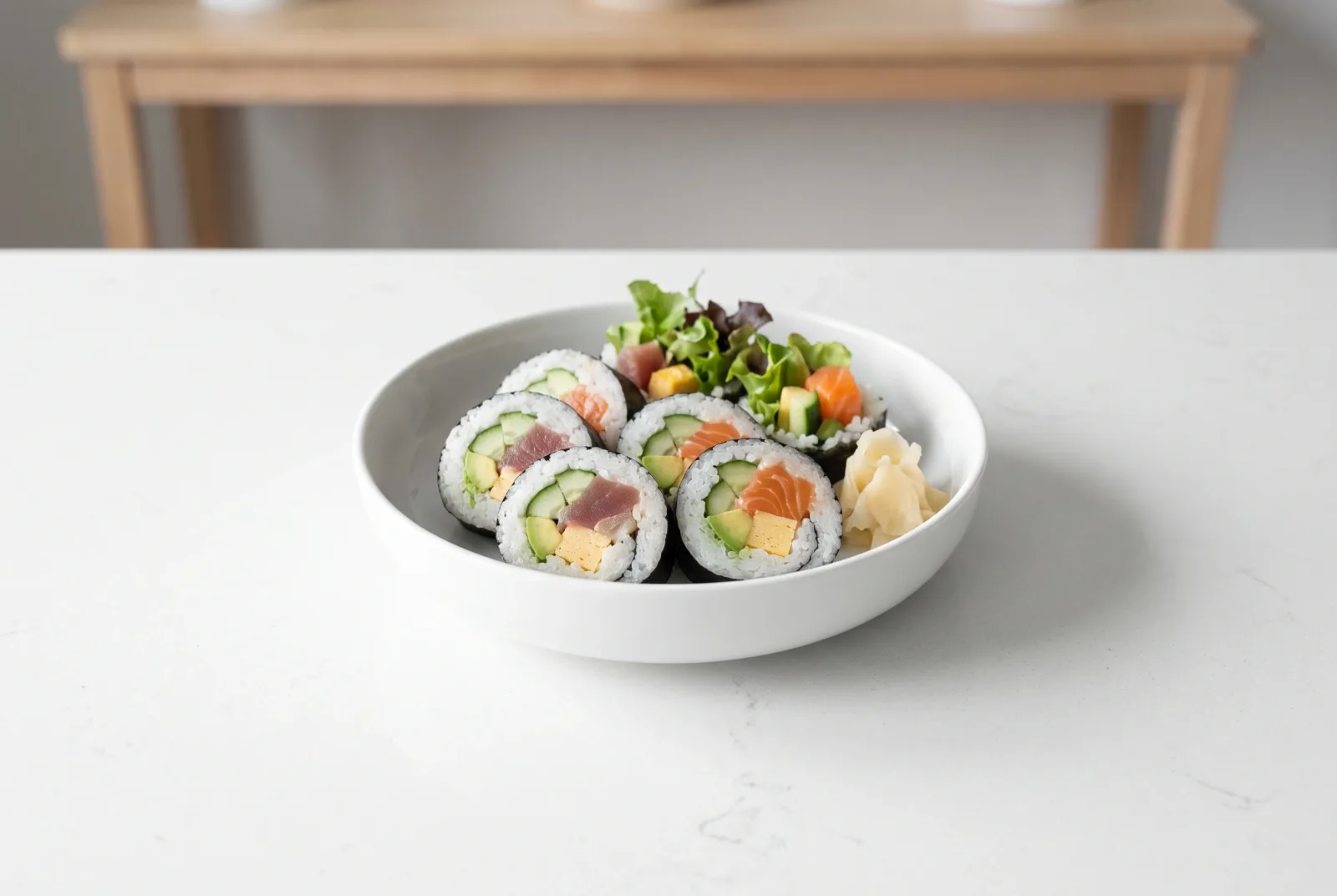 Futomaki — Japanese Thick Sushi Roll with Omelet and Vegetables
