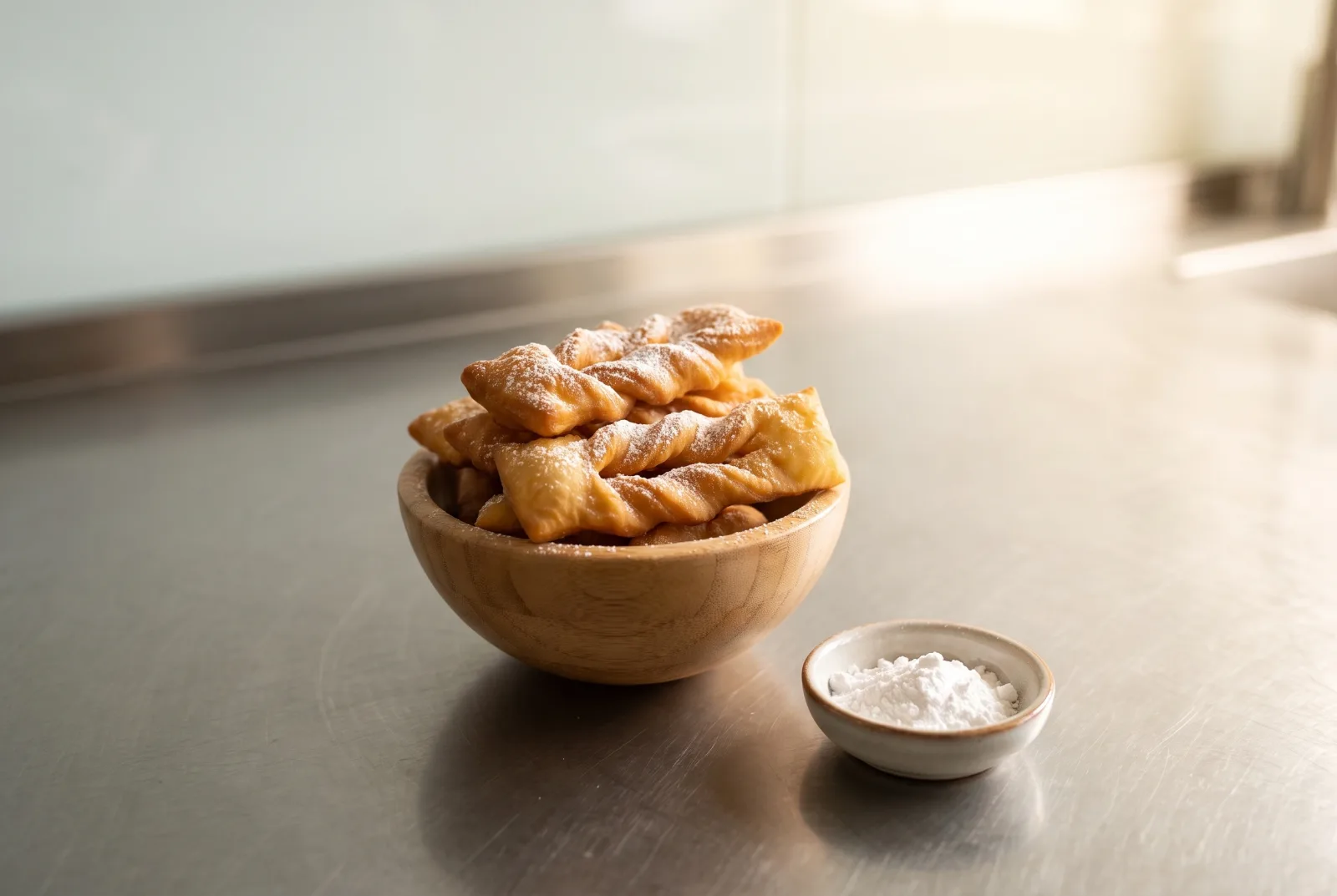 Khvorost — Crisp Russian-style air-fryer pastries with confectioners' sugar