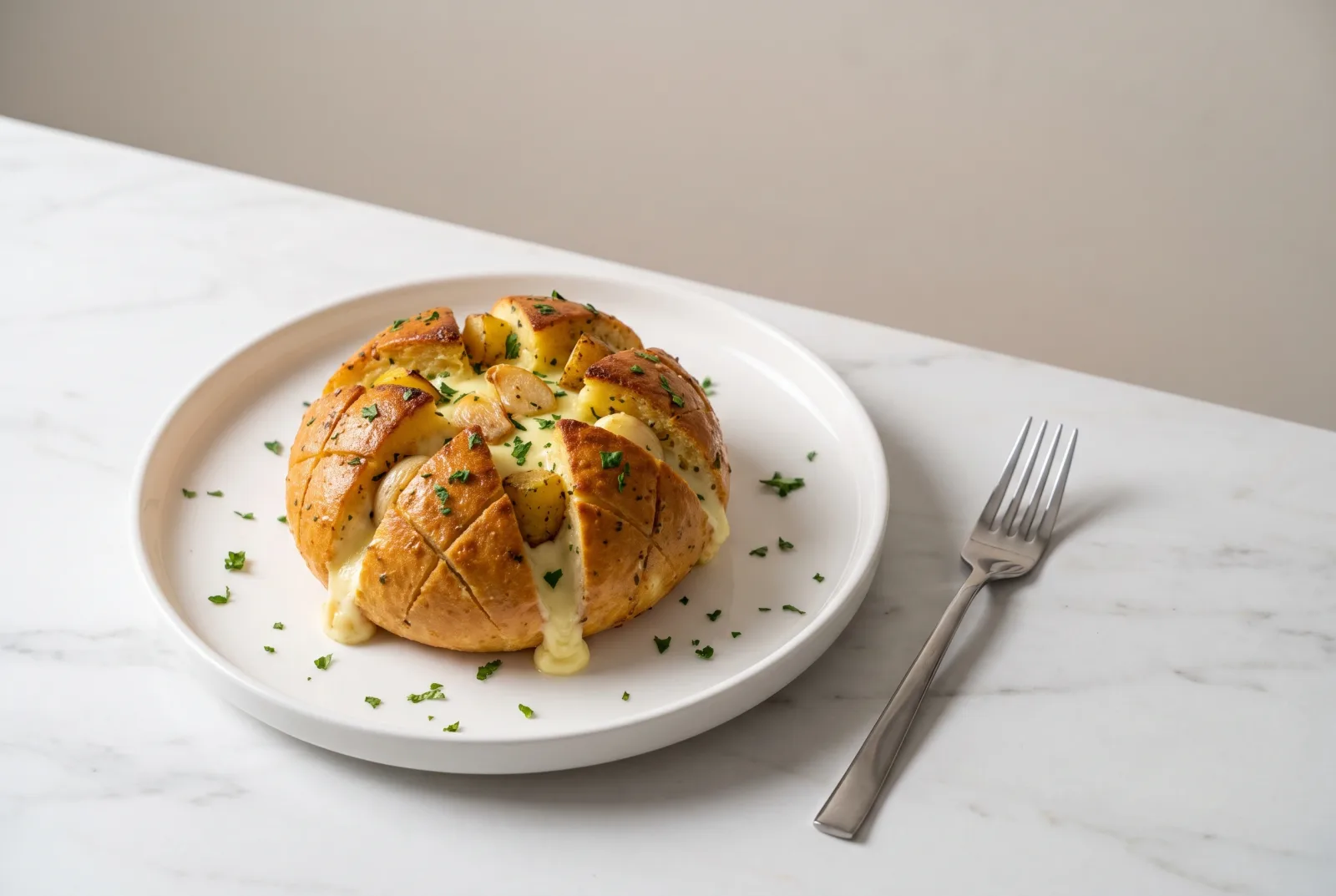 Korean-Style Garlic Cream Bread | Soft Potato Buns