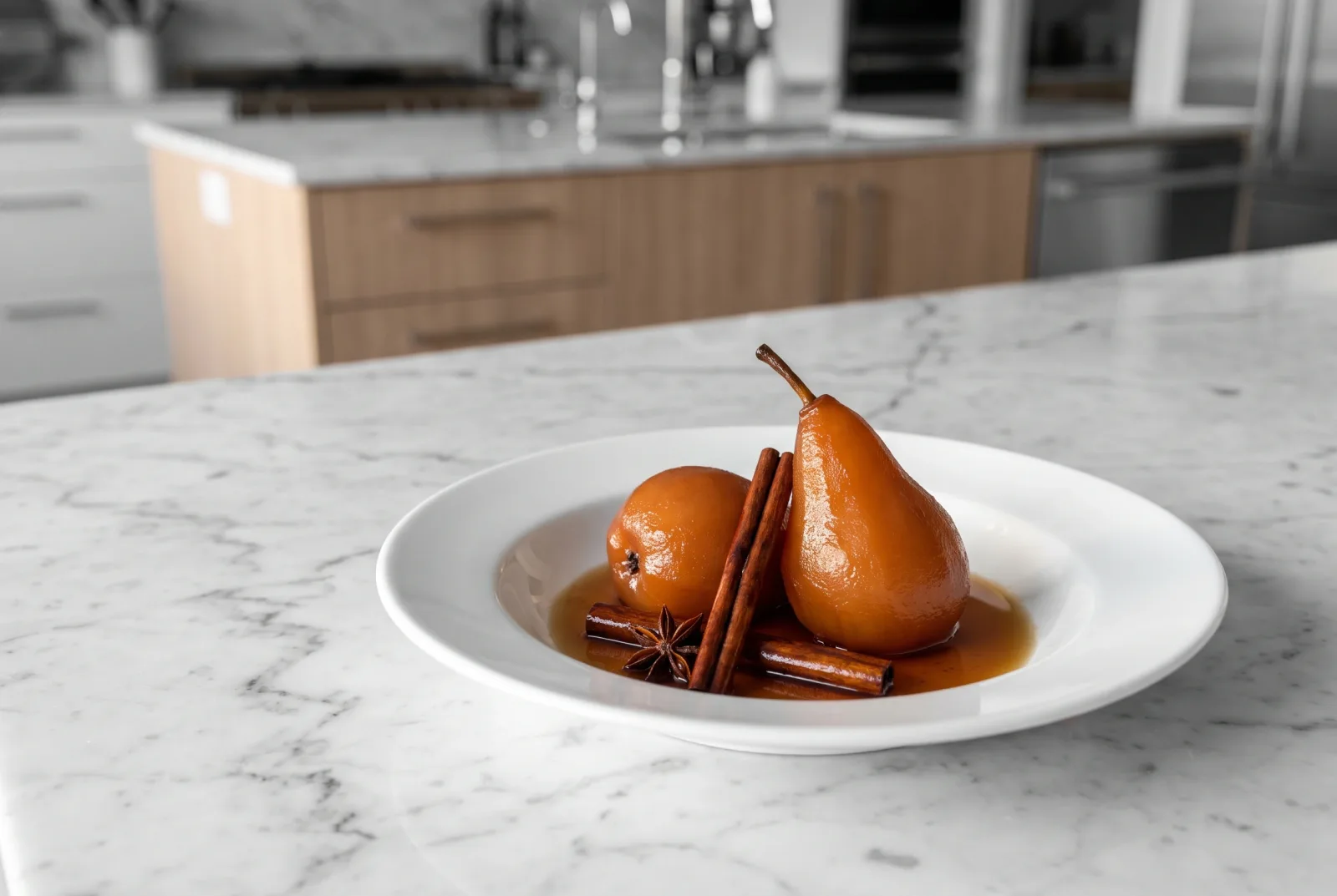 Pears Poached in Rooibos | South African Cinnamon Dessert