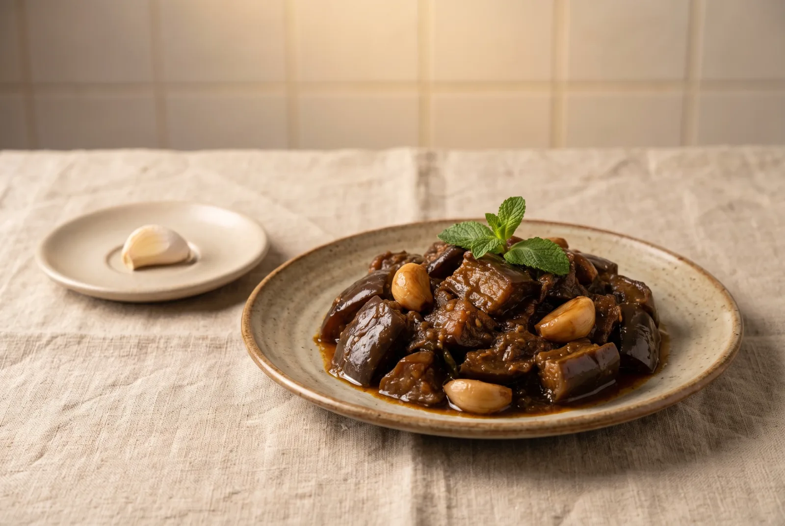 Torshi-e Bademjan | Iranian Pickled Eggplant with Mint and Garlic