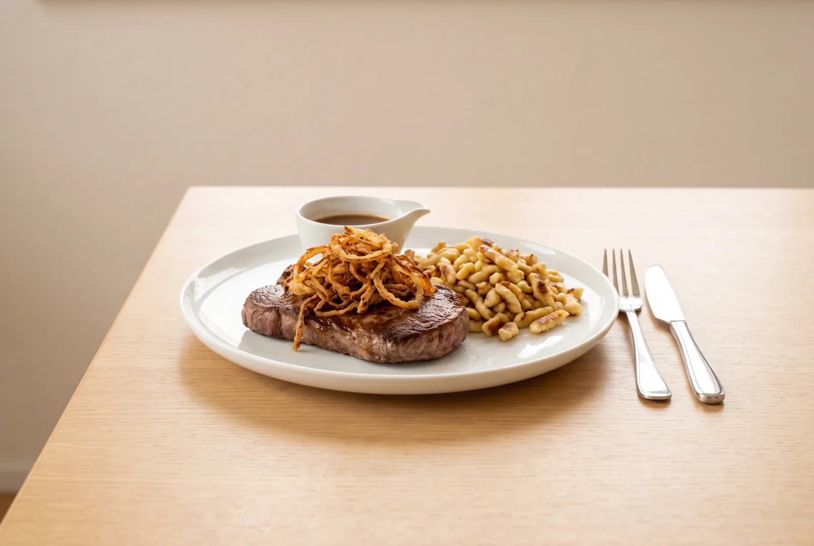 Zwiebelrostbraten — German beef steak with onions
