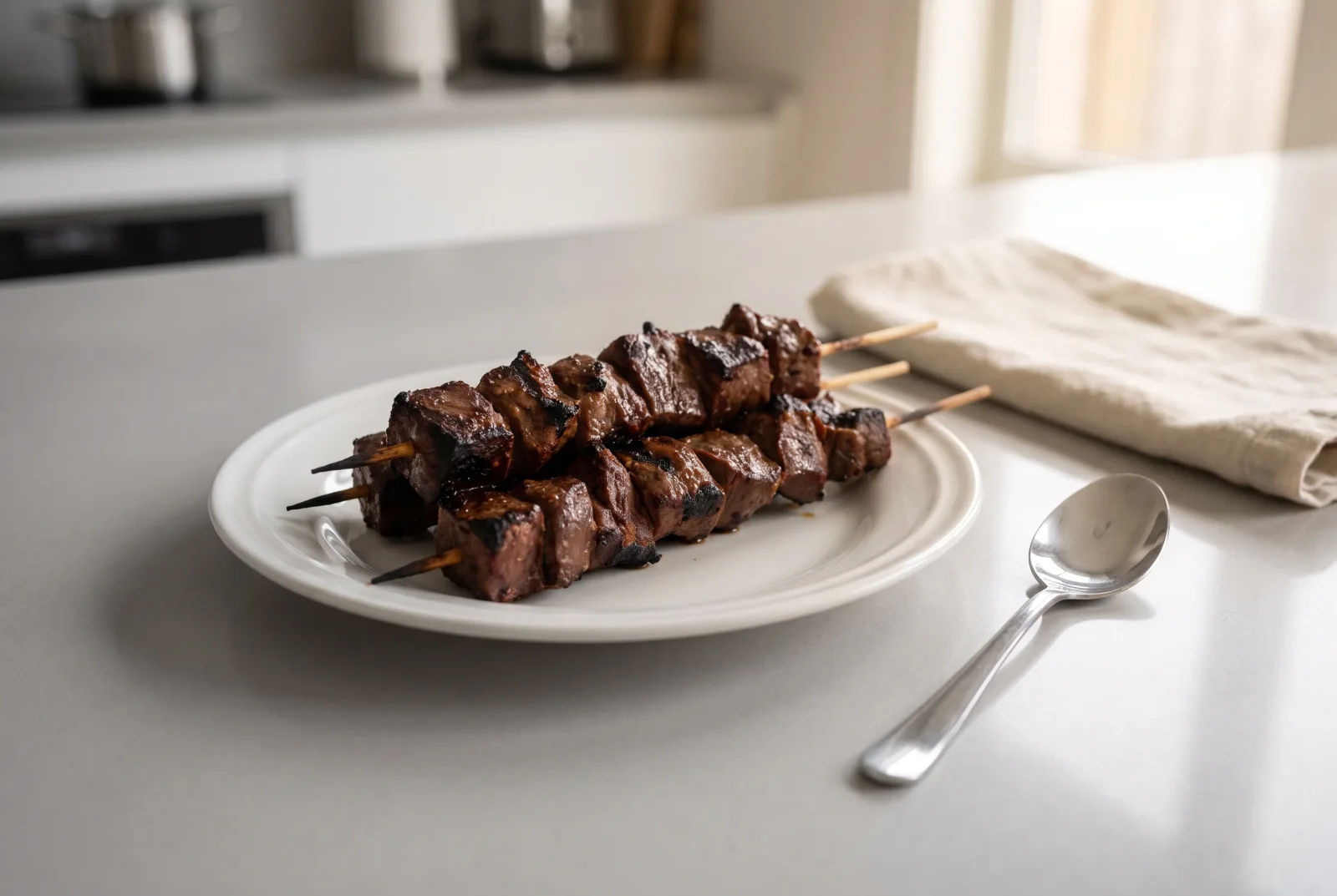 American-Style Barbecue Beef Heart Skewers