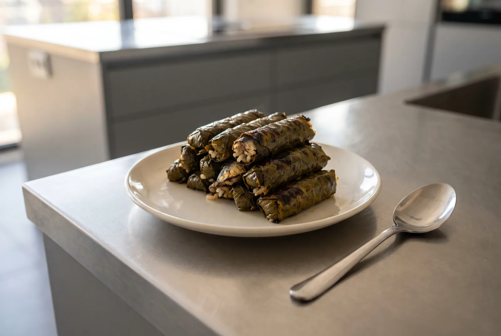 Grilled Sardine Rolls Wrapped in Grape Leaves