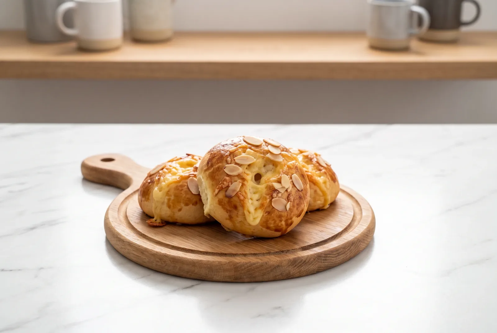 Badem Unlu Peynirli Poğaça — Low-calorie keto cheese-filled almond flour buns