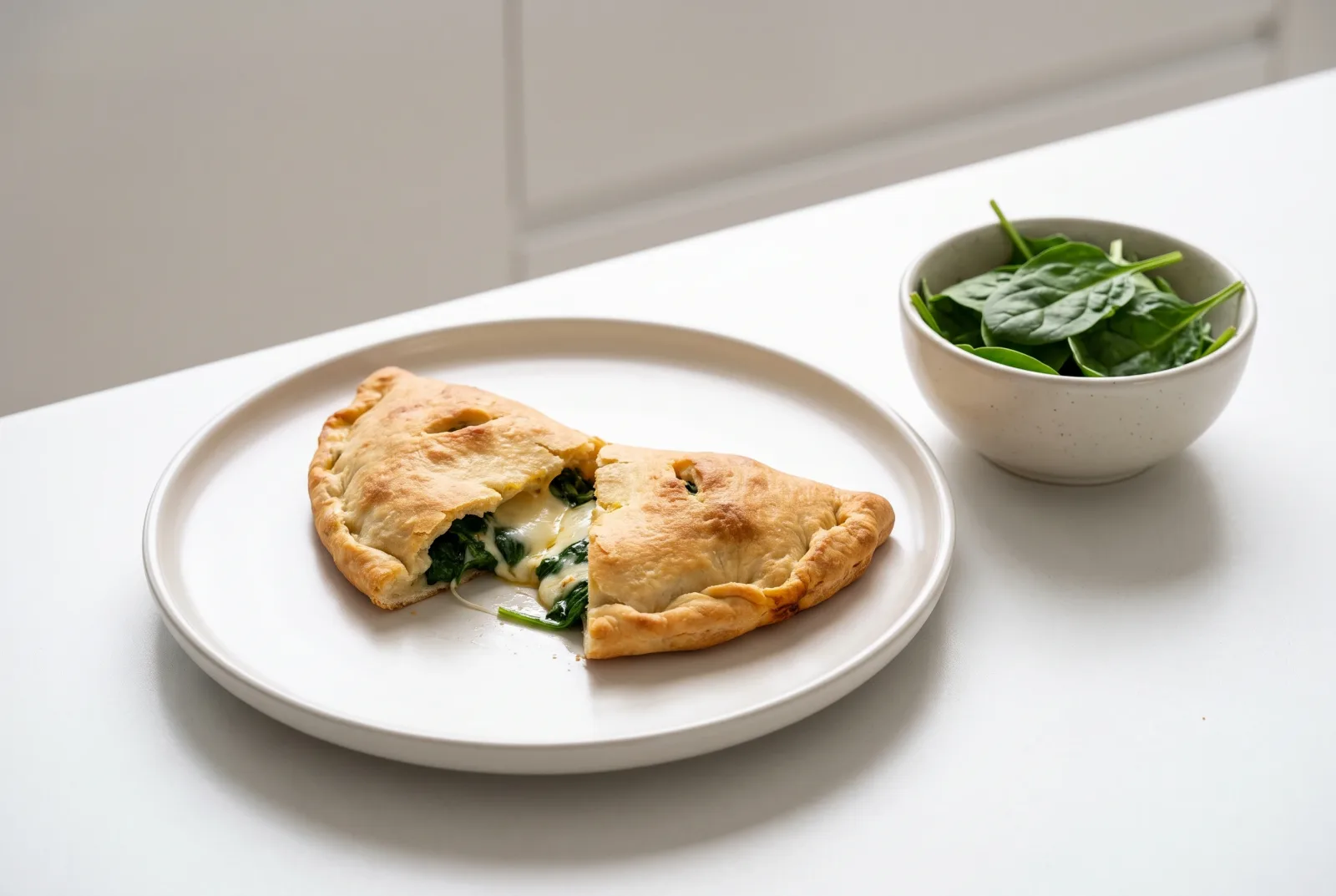 Calzone — Air-fryer folded pizza with kashar cheese and spinach