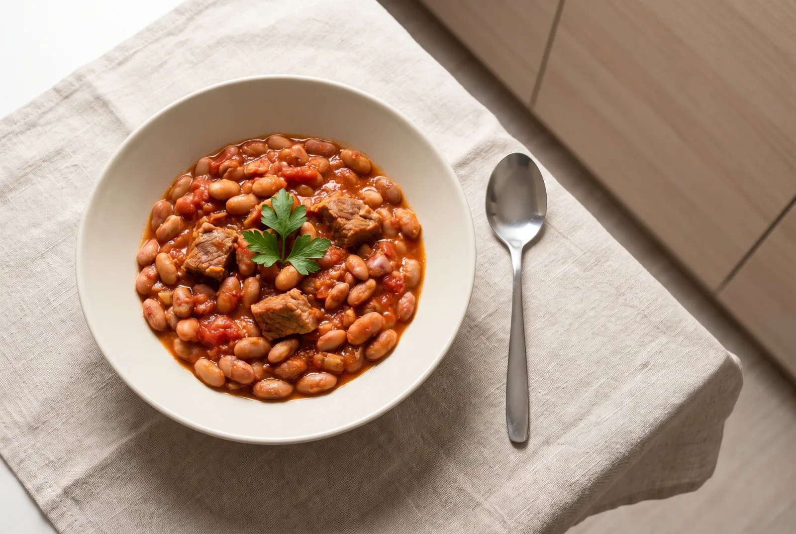 Beef and Borlotti Bean Stew — Home-Style Stew with Tomato Paste