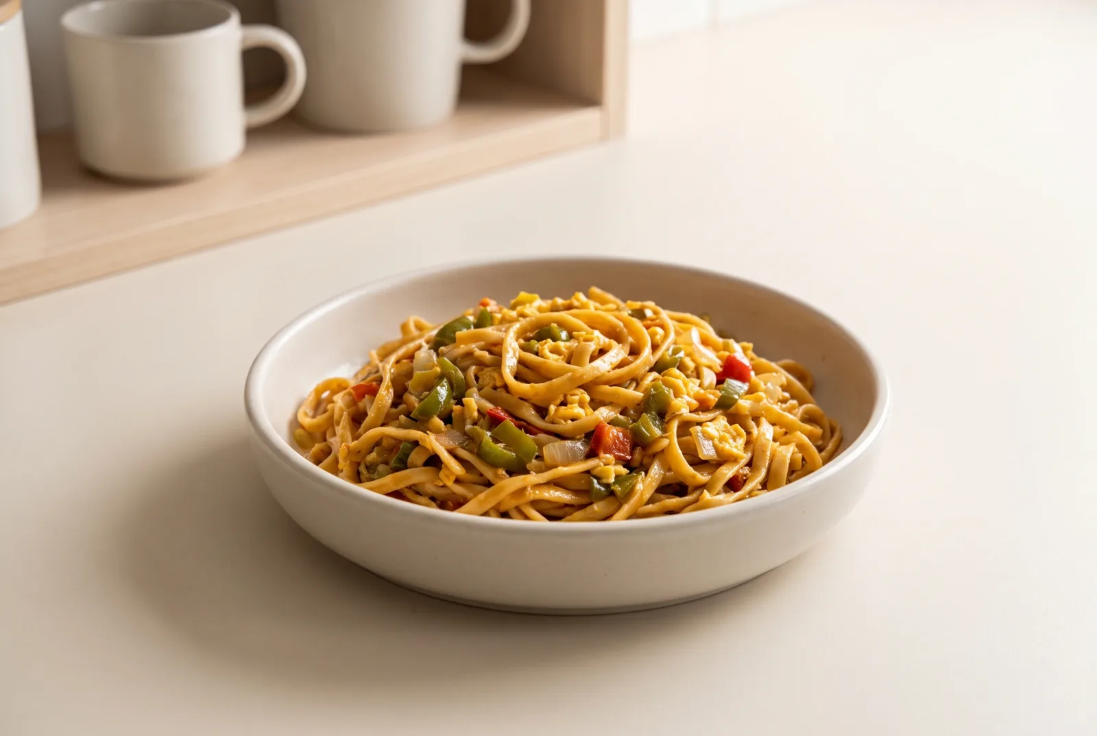 Homemade vegetable noodles — Thin-cut noodles with carrot and zucchini