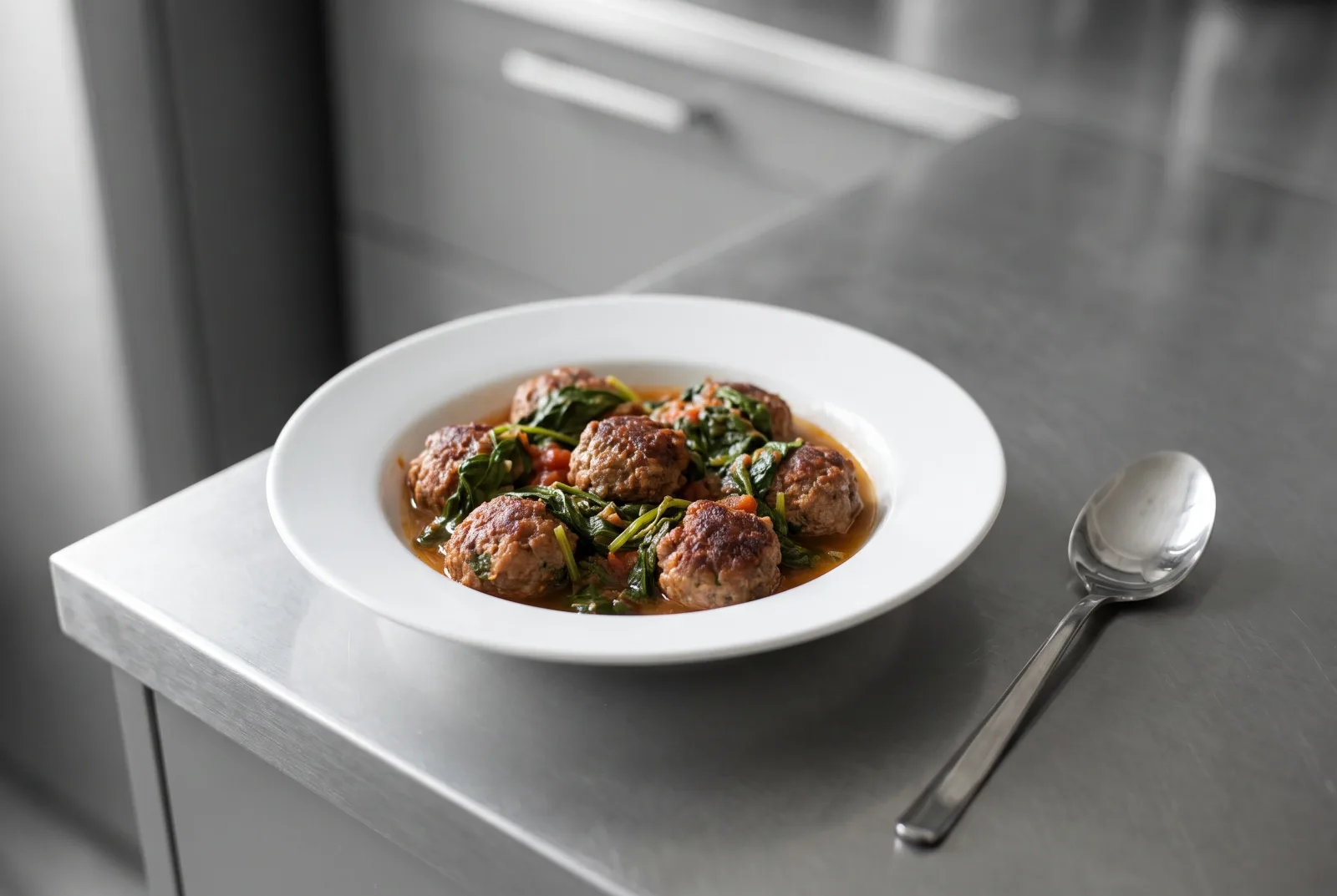 Ispanaklı Köfte — Oven-baked beef and spinach meatballs