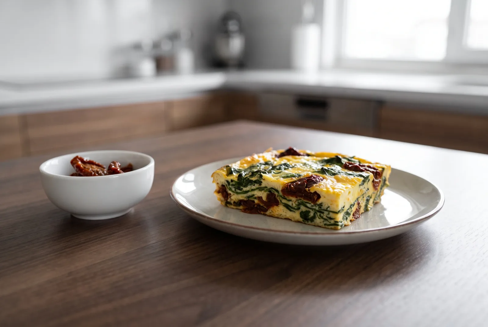 Ispanaklı Kuru Domatesli Yumurta Küpü — Lactose-Free Spinach and Dried Tomato Egg Bites for Parties