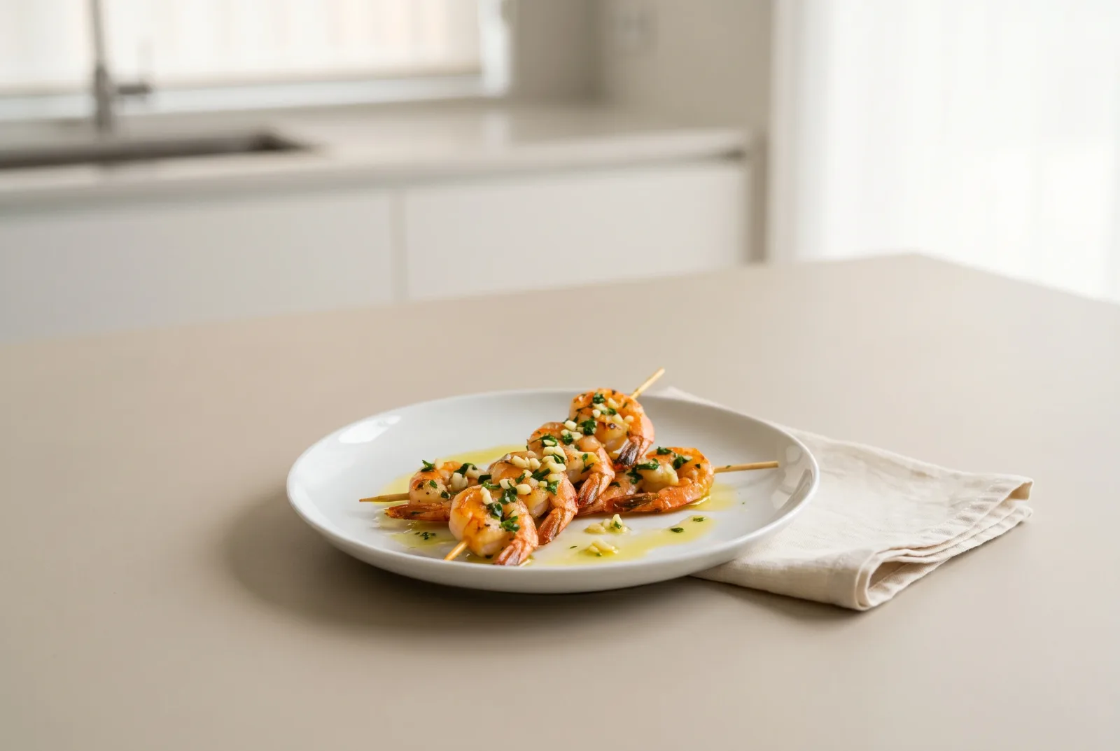 Grilled Shrimp Skewers | Aegean-Style with Olive Oil and Garlic