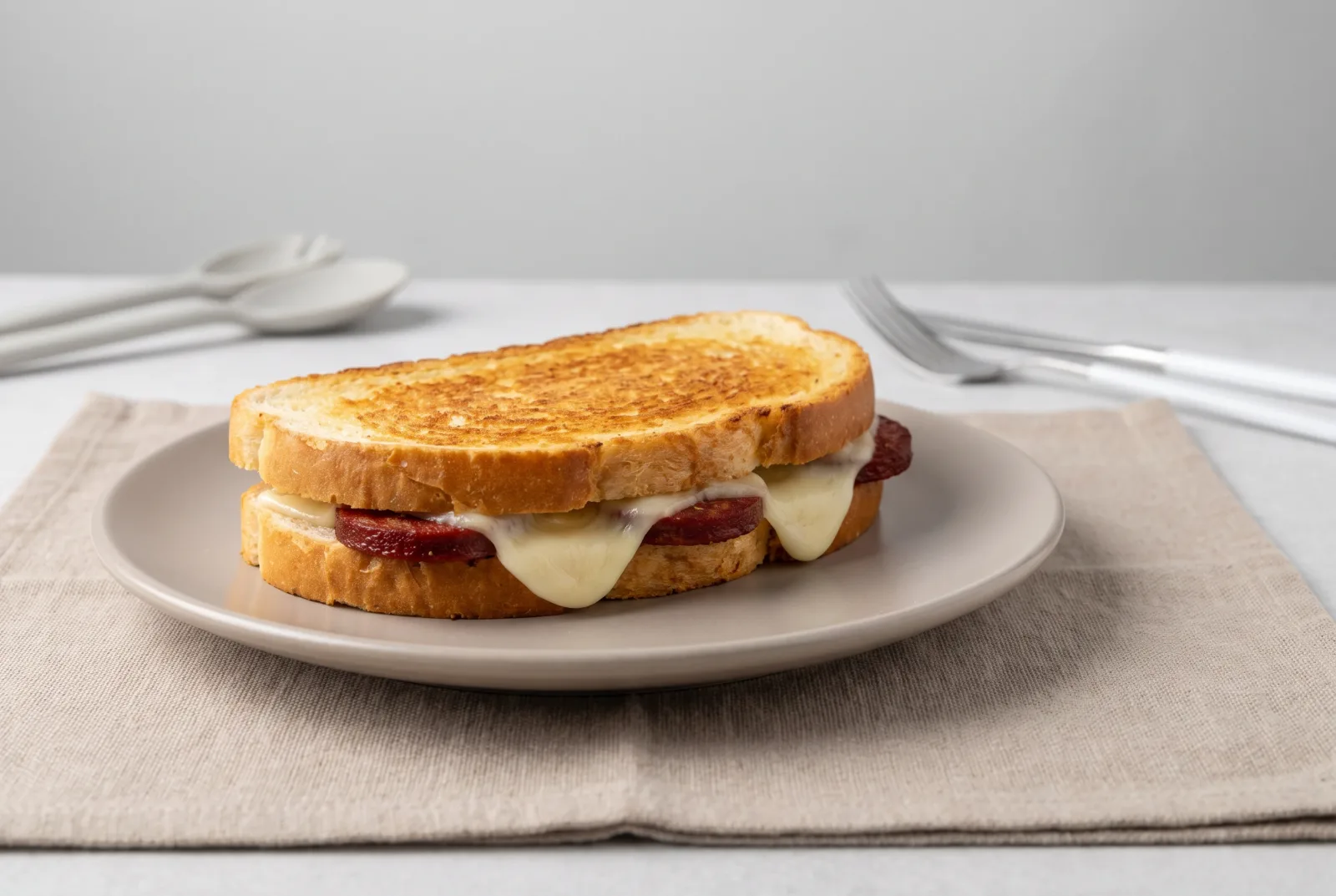 Grilled Kashar and Sucuk Toast | Turkish Barbecue Breakfast Toast