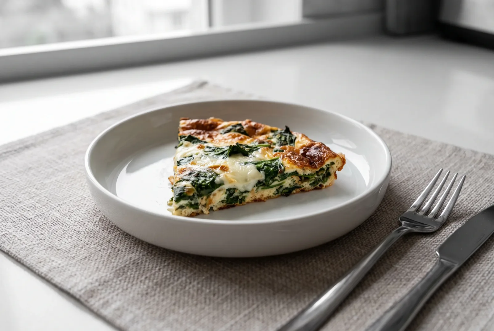 Crustless Spinach and Cheese Quiche | French-Style Tart in an Air Fryer