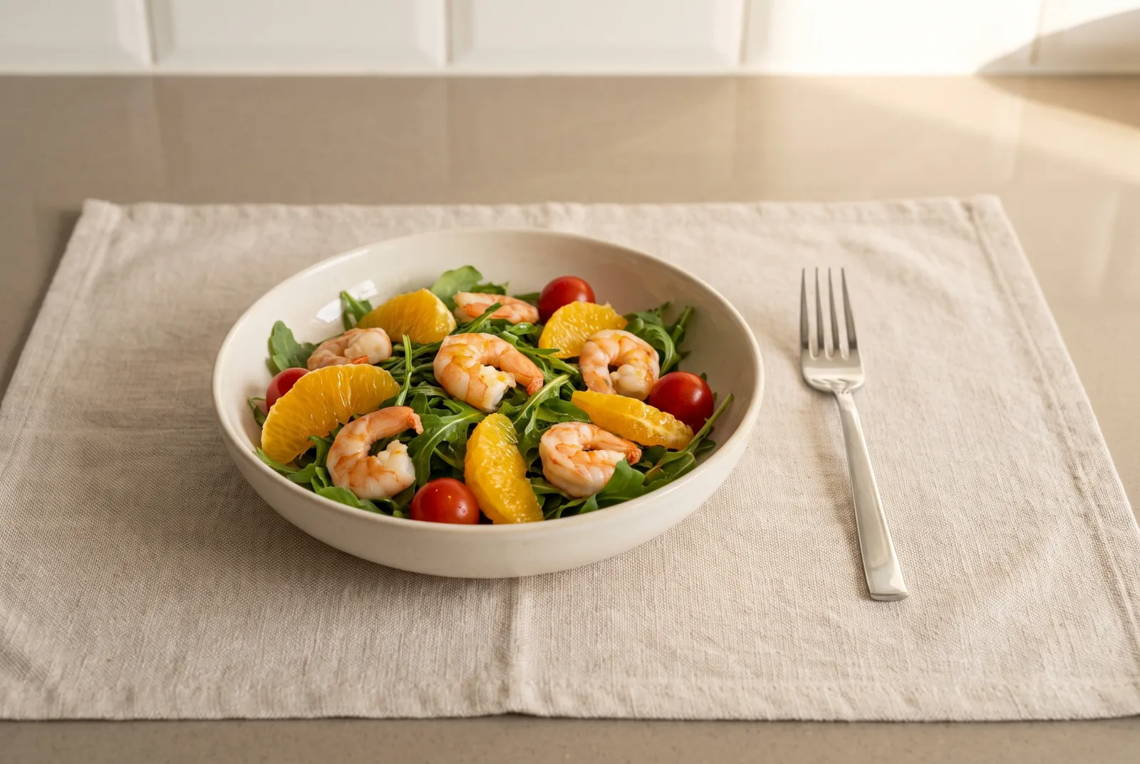 Grilled Shrimp and Arugula Salad with Orange