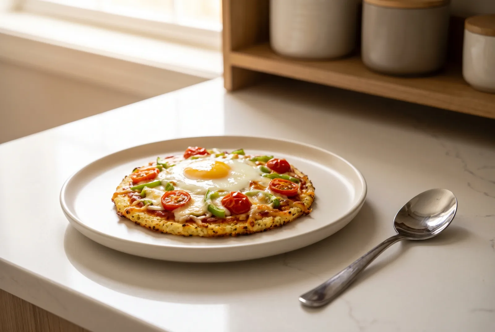 Mini cauliflower-crust pizzas — A quick low-carb air-fryer method