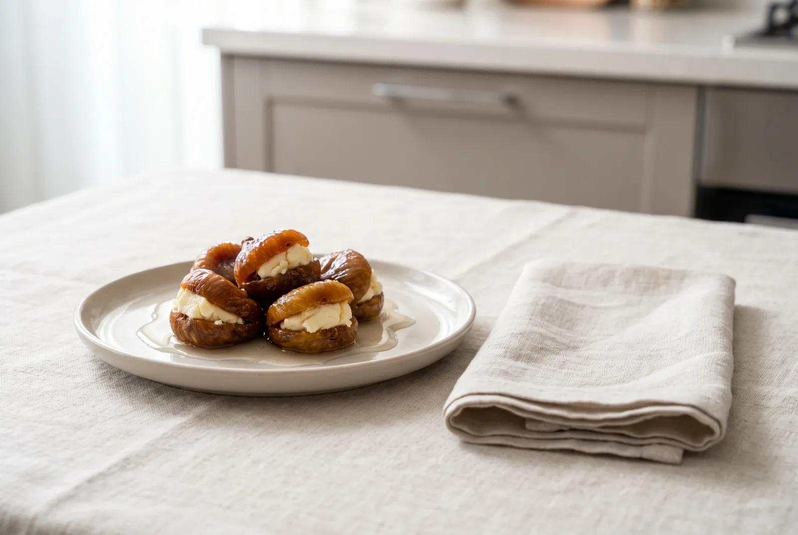 Dried Fig Dessert with Kaymak | Chilled Pistachio Topping