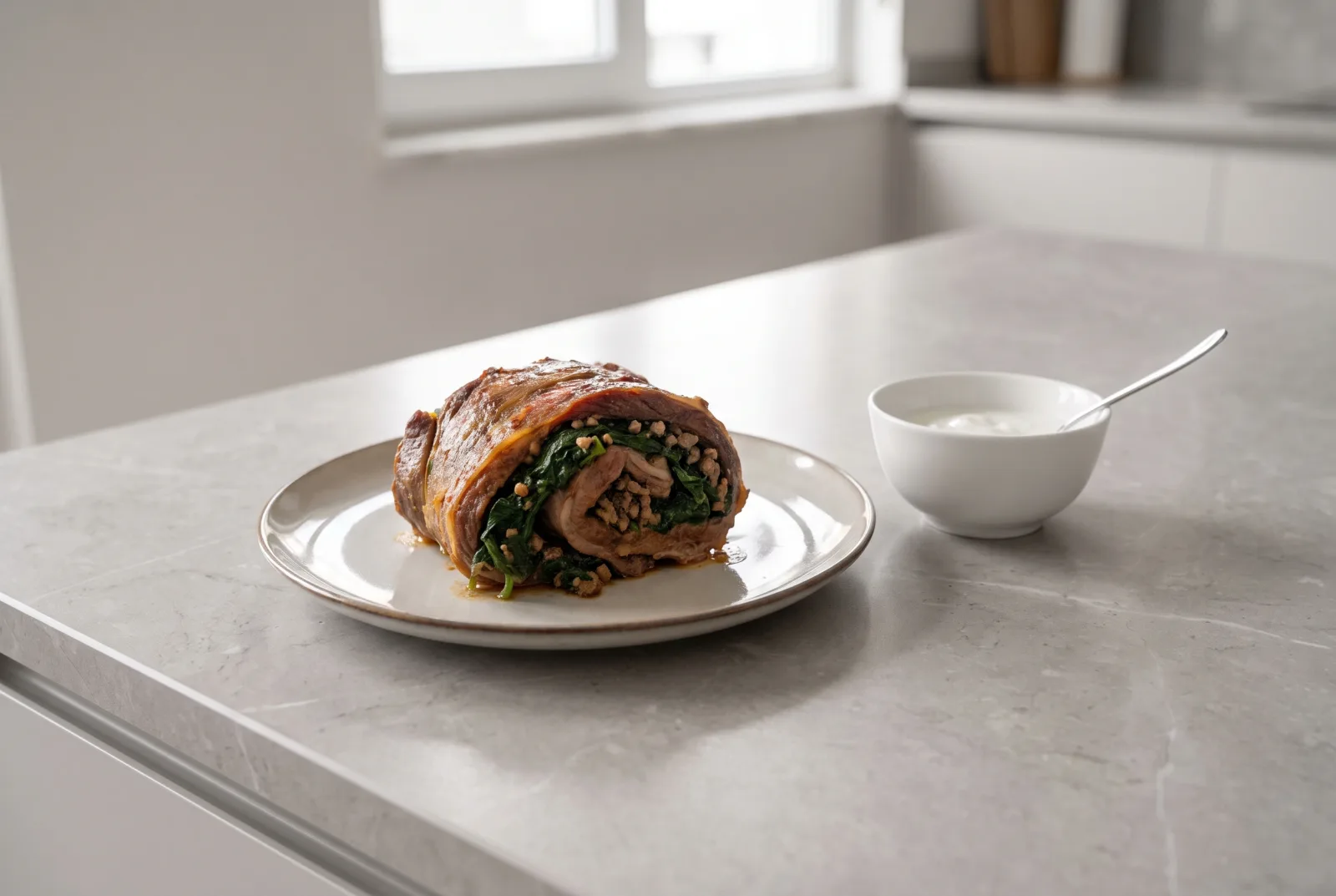 Stuffed Lamb Roll | Spinach and Pine Nut Filling