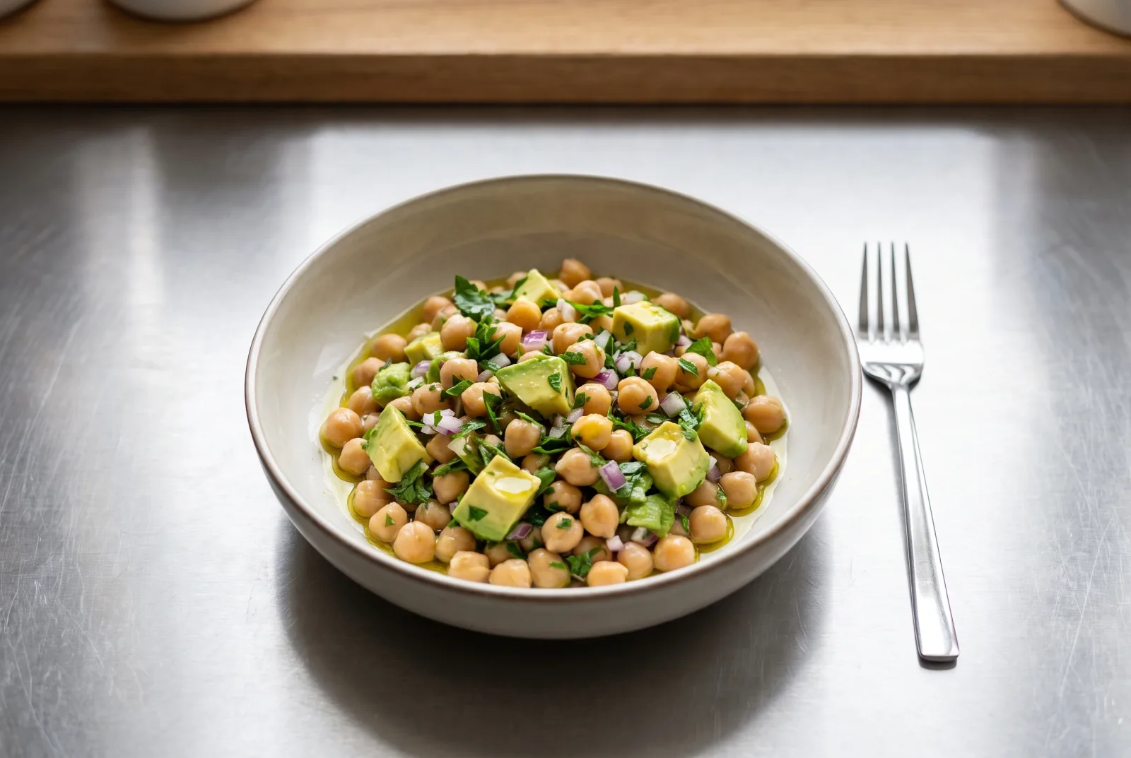 Chickpea and Avocado Salad | Quick Olive Oil and Lemon Mezze