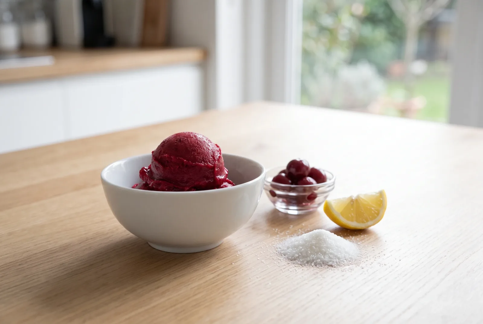 Sour Cherry Sorbet | Quick Sorbet from Frozen Cherries