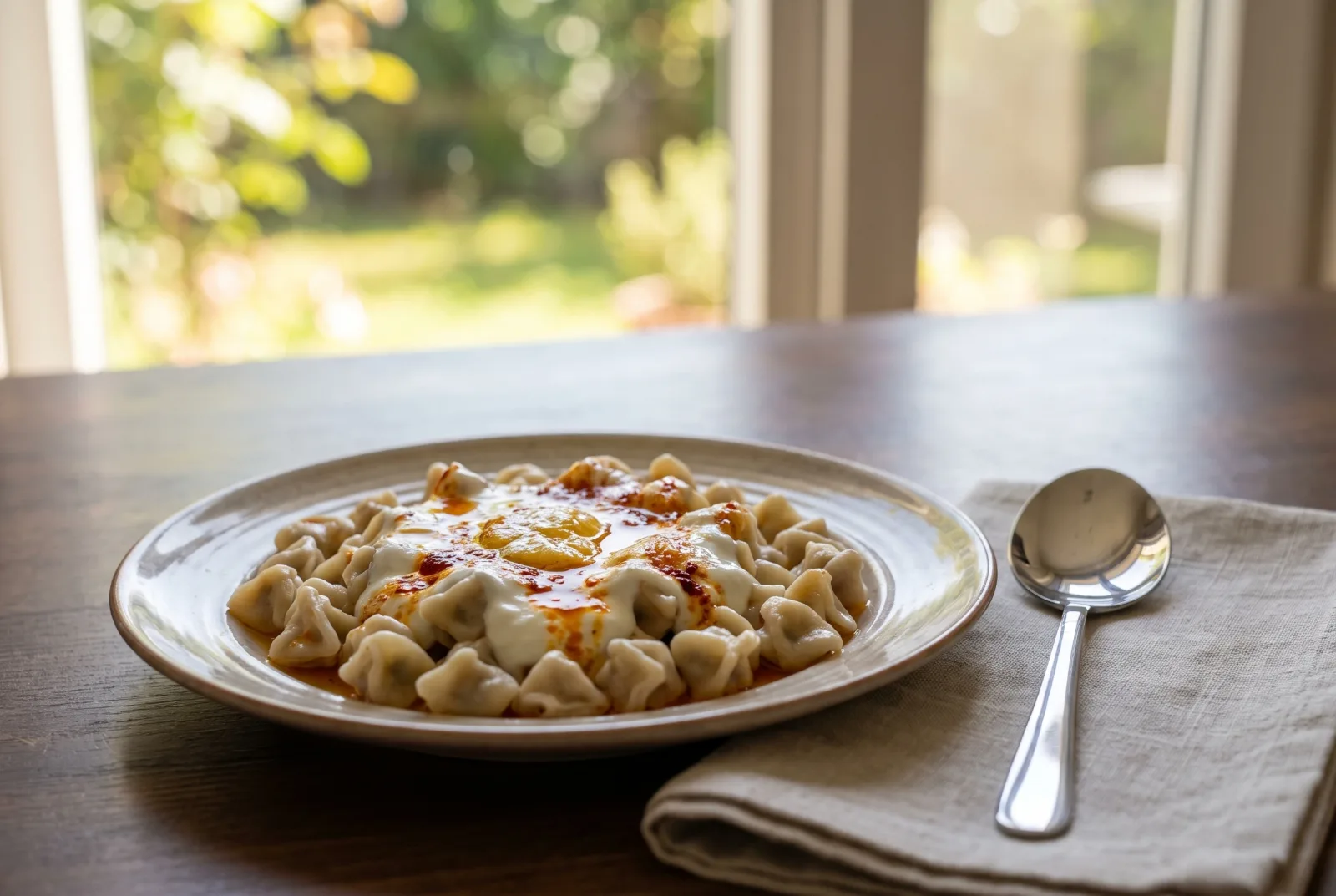 Yoruk Dumplings | Turkish Dumplings with Yogurt and Olive Oil in a Pressure Cooker