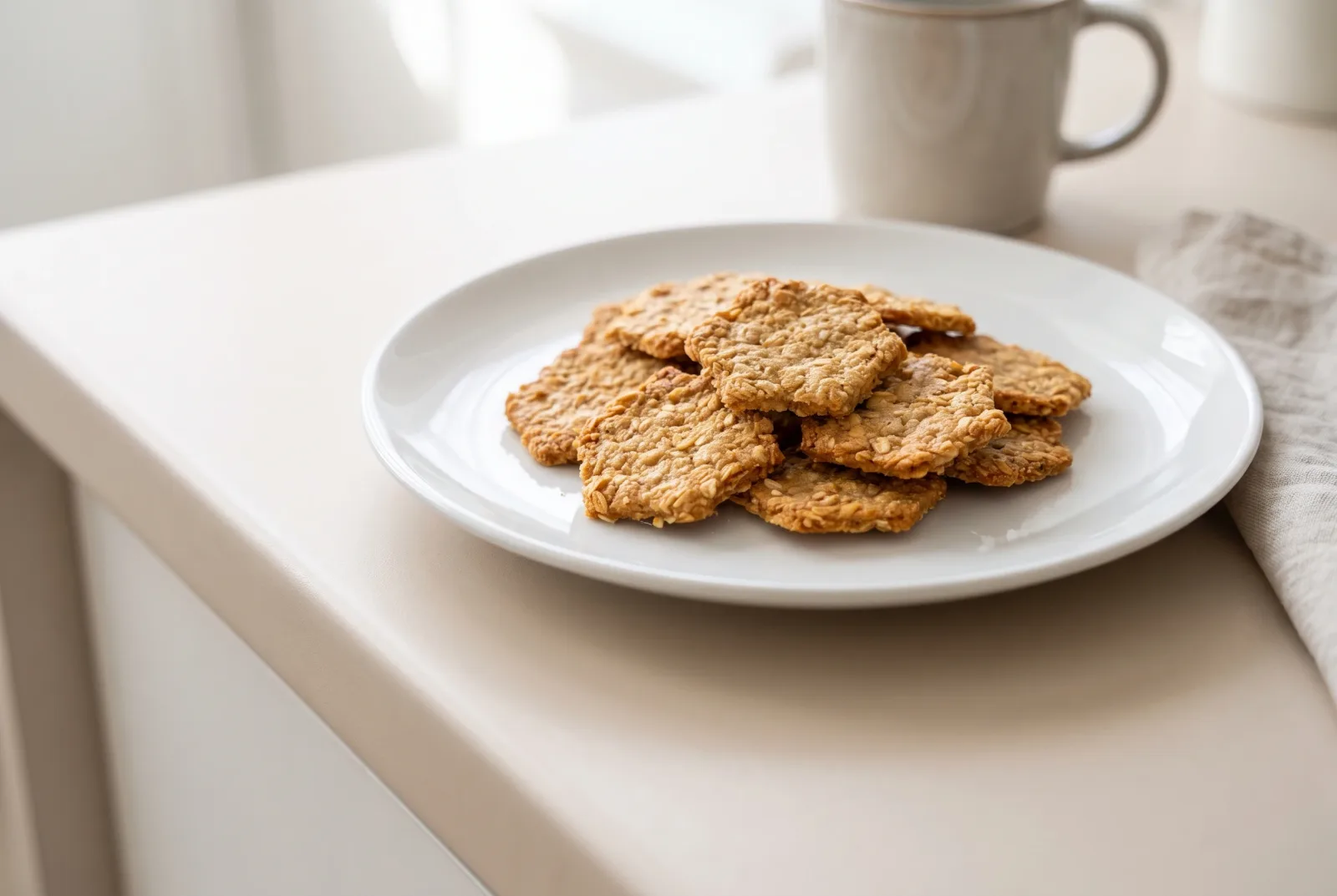 Air Fryer Whole-Grain Oat Crackers | Quick, Crispy Breakfast Snack