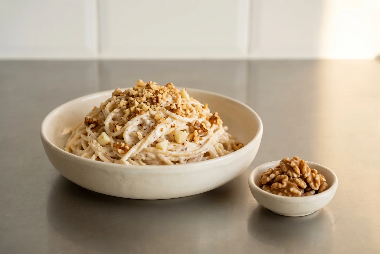 Cold Pasta with Walnut Yogurt Sauce | Anatolian-Style Garlic Dressing
