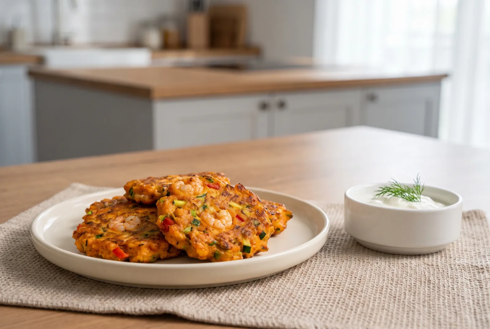 Shrimp and Zucchini Fritters | Crispy, Spicy Olive Oil Fritters
