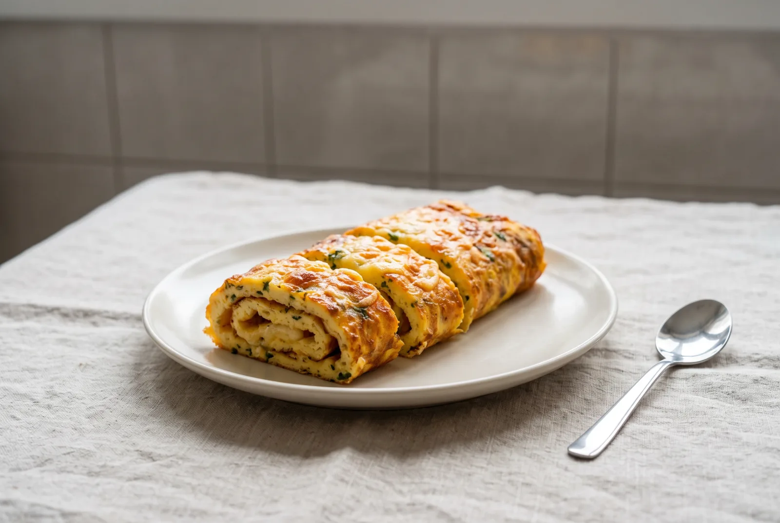 Baked Kashar Egg Roll | Sliceable Breakfast Roll
