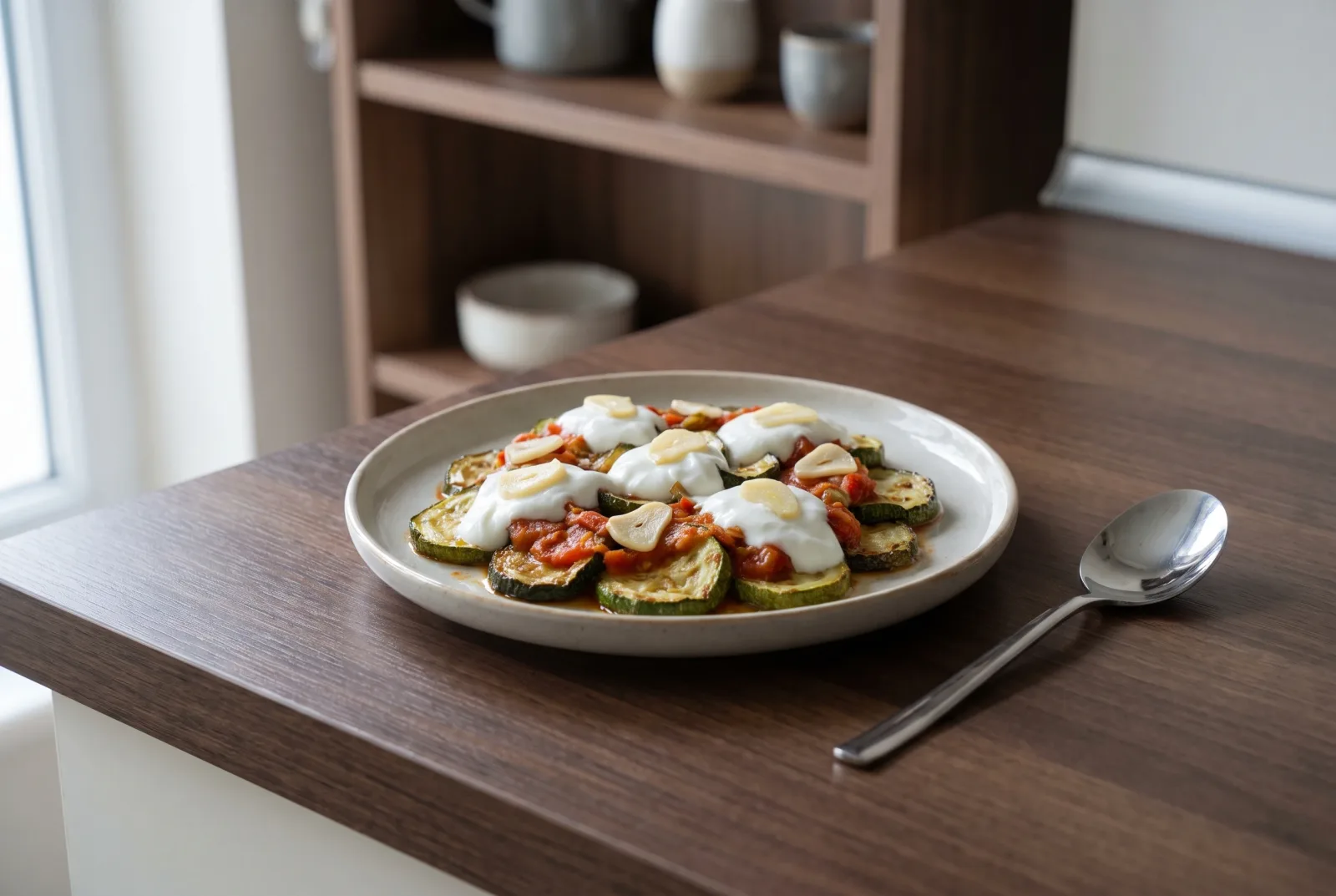 Roasted Zucchini Sauce — Garlic Breakfast Dip