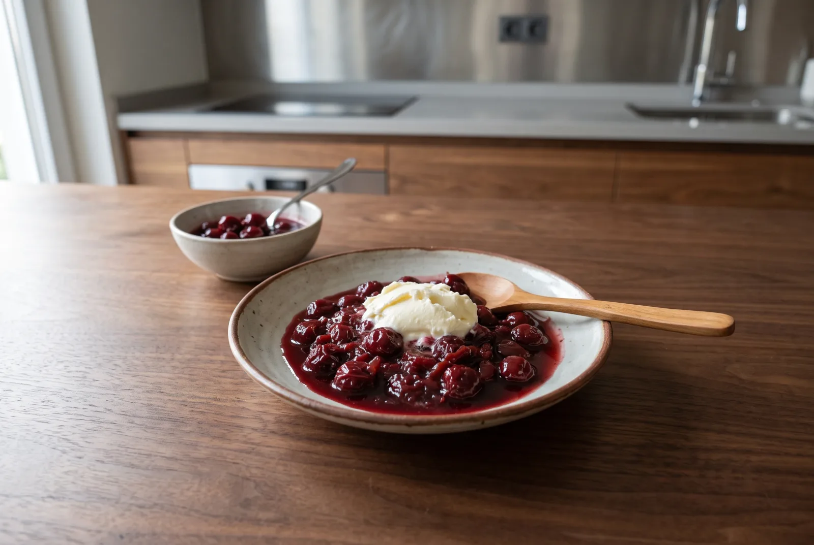 Sour Cherry Dessert with Walnuts | Pressure-Cooked in Syrup