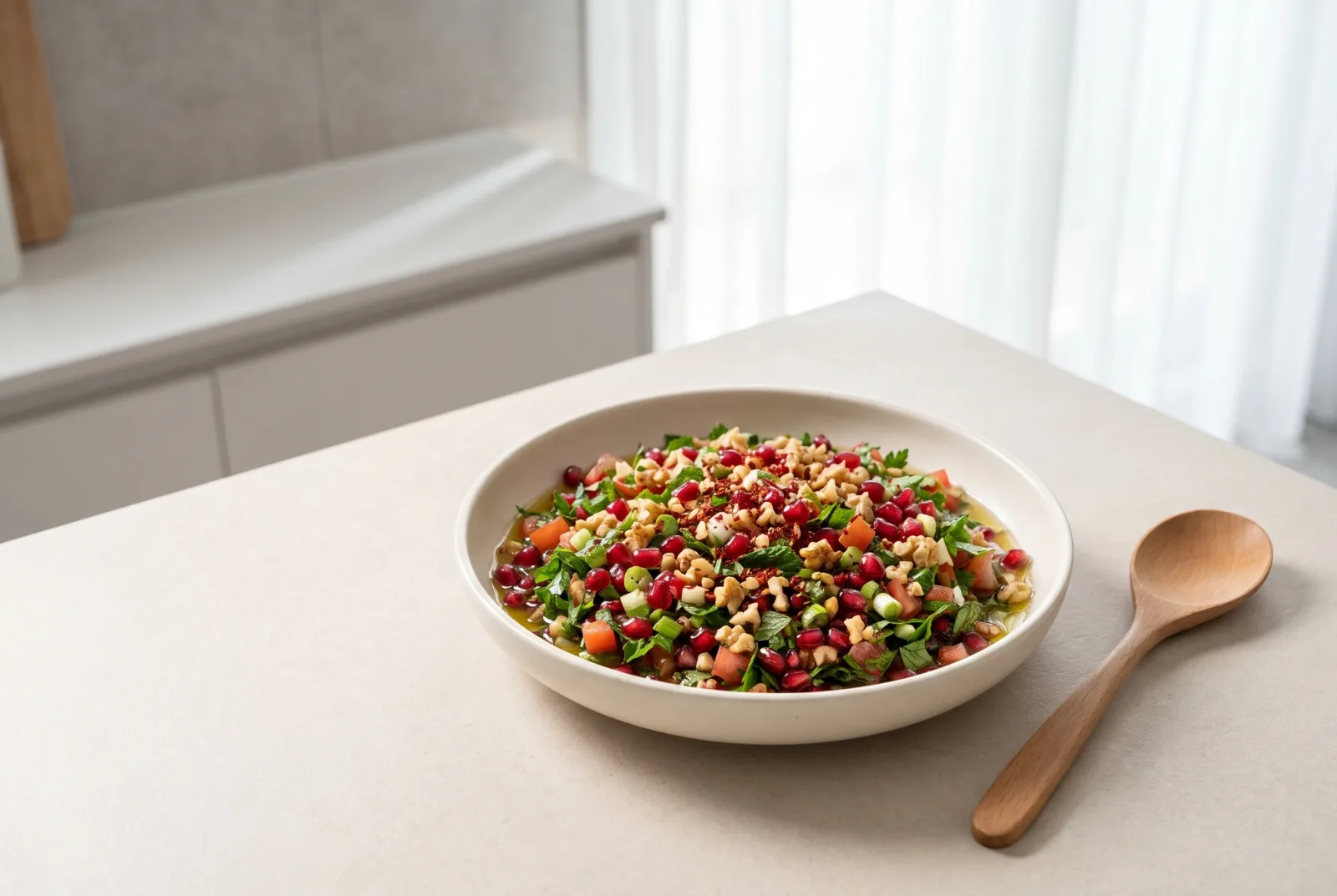 Spicy Pomegranate Salad with Olive Oil | Walnut Turkish Tavern Meze
