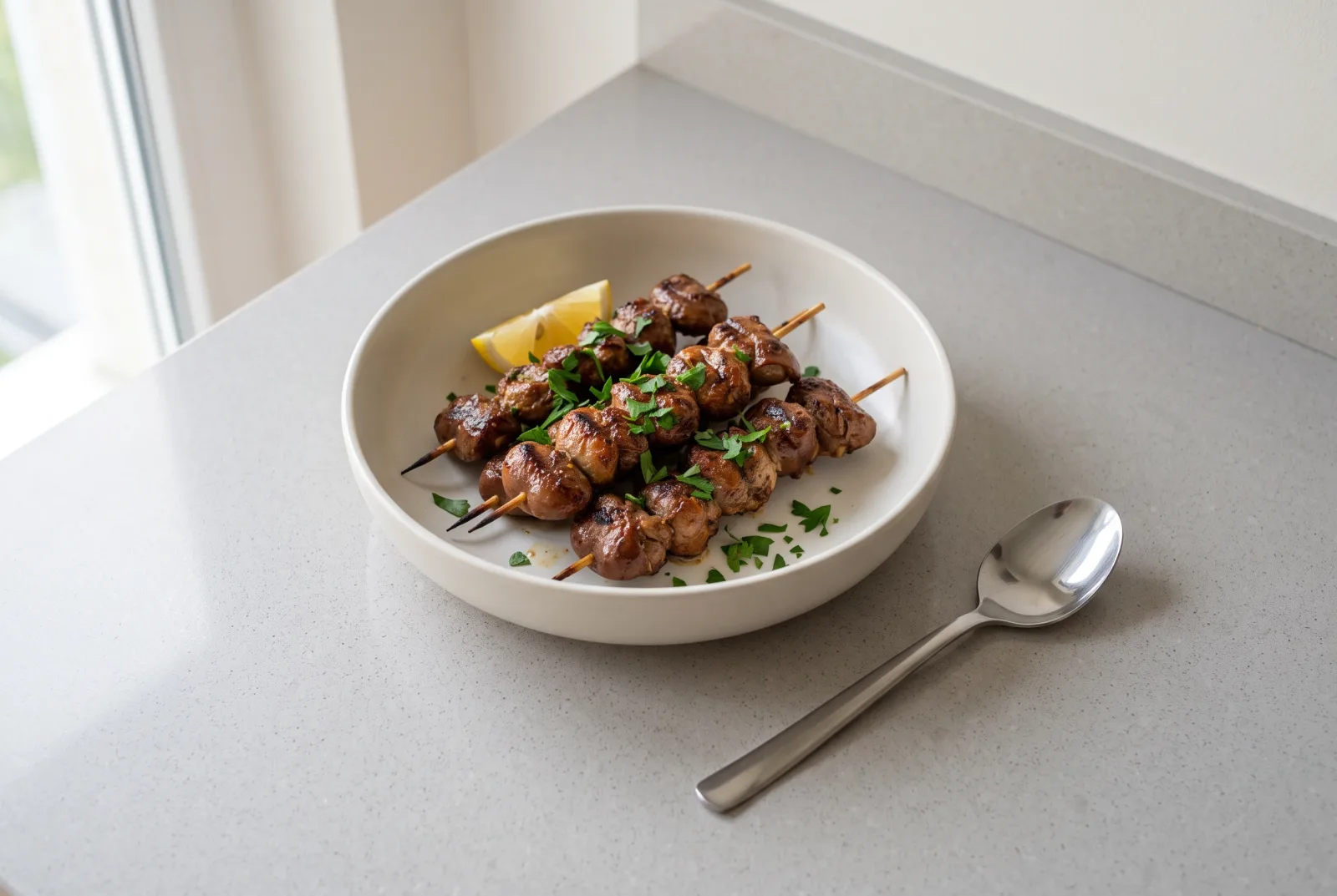 Air-Fryer Lamb Kidney Skewers — Istanbul Tavern-Style with Thyme and Lemon