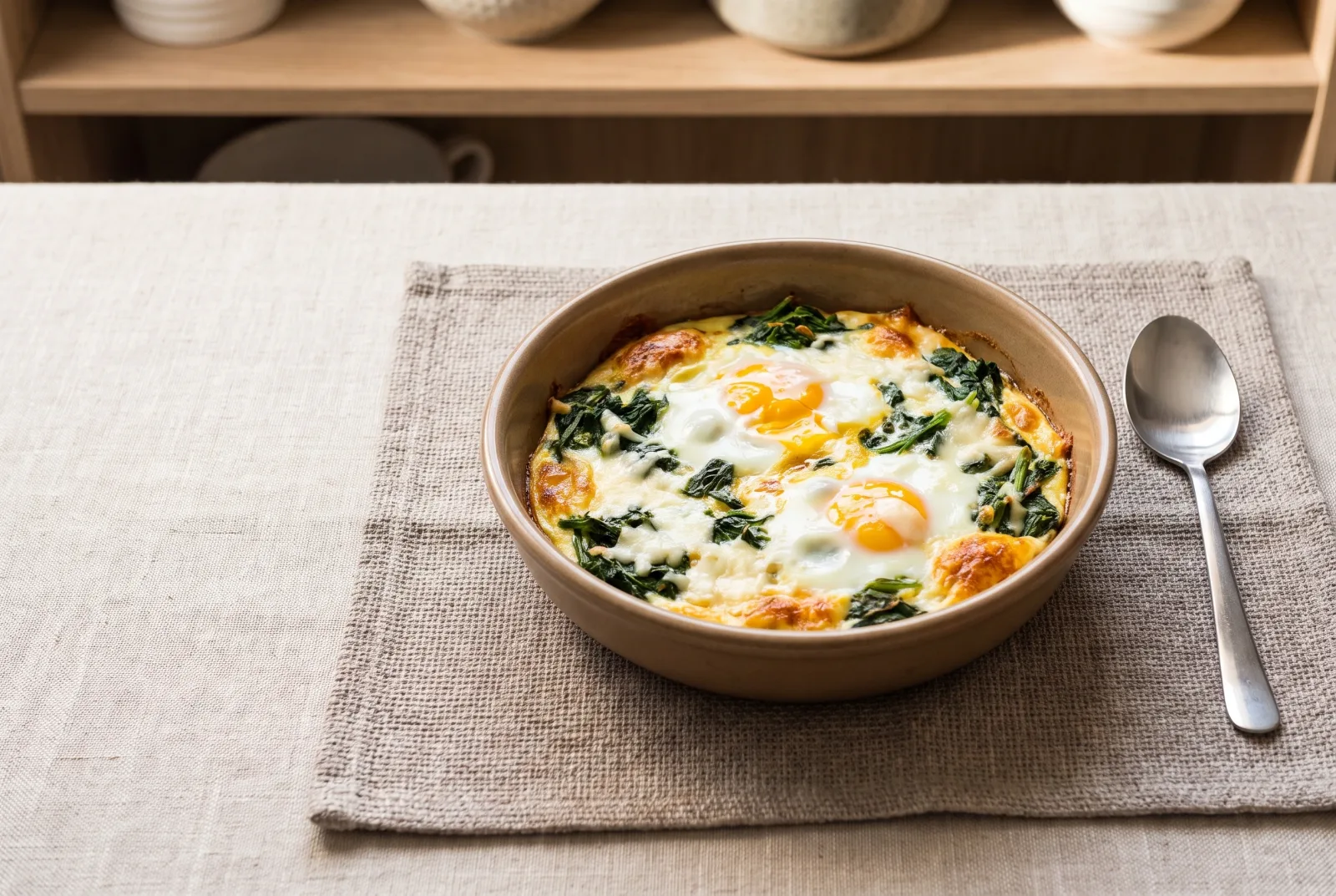 Spinach and Feta Egg Bake | Baked in Individual Ramekins