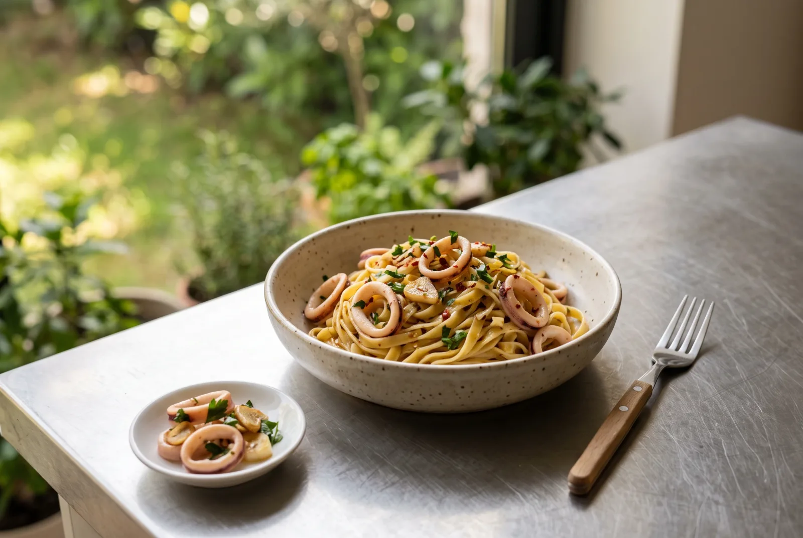 Squid Pasta — Aegean-Style with Olive Oil and Lemon Zest