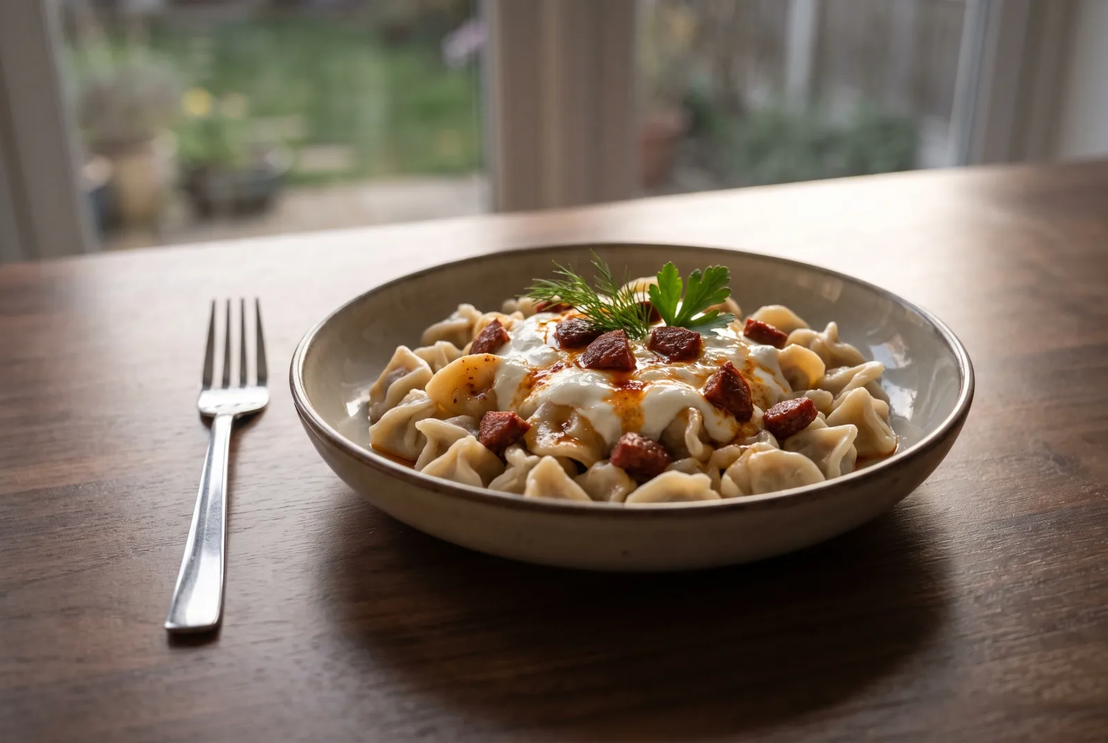 Manti with Sucuk | A Quick Meal for a Crowd with Butter and Mint