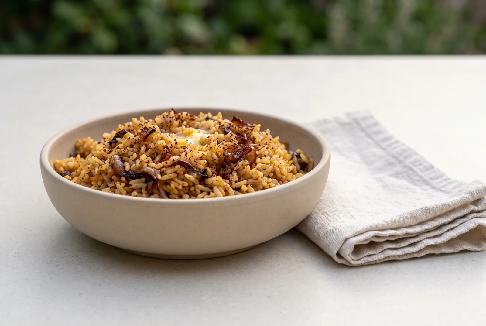 Urfa-Style Sumac and Onion Pilaf with Pomegranate Molasses