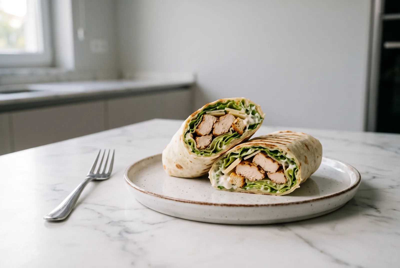 Chicken Caesar Wrap | Wrap with a Light Yogurt-Based Sauce