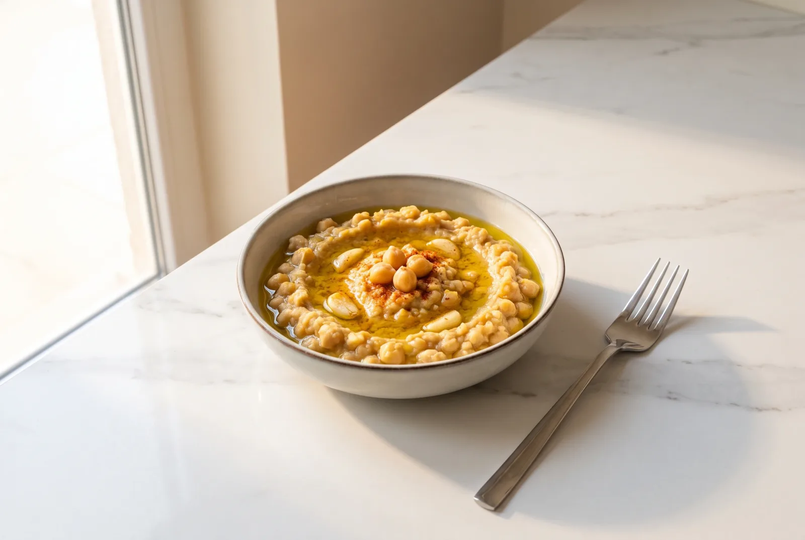 Zeytinyağlı Nohut Ezmesi — Homemade chickpea dip with olive oil, without tahini