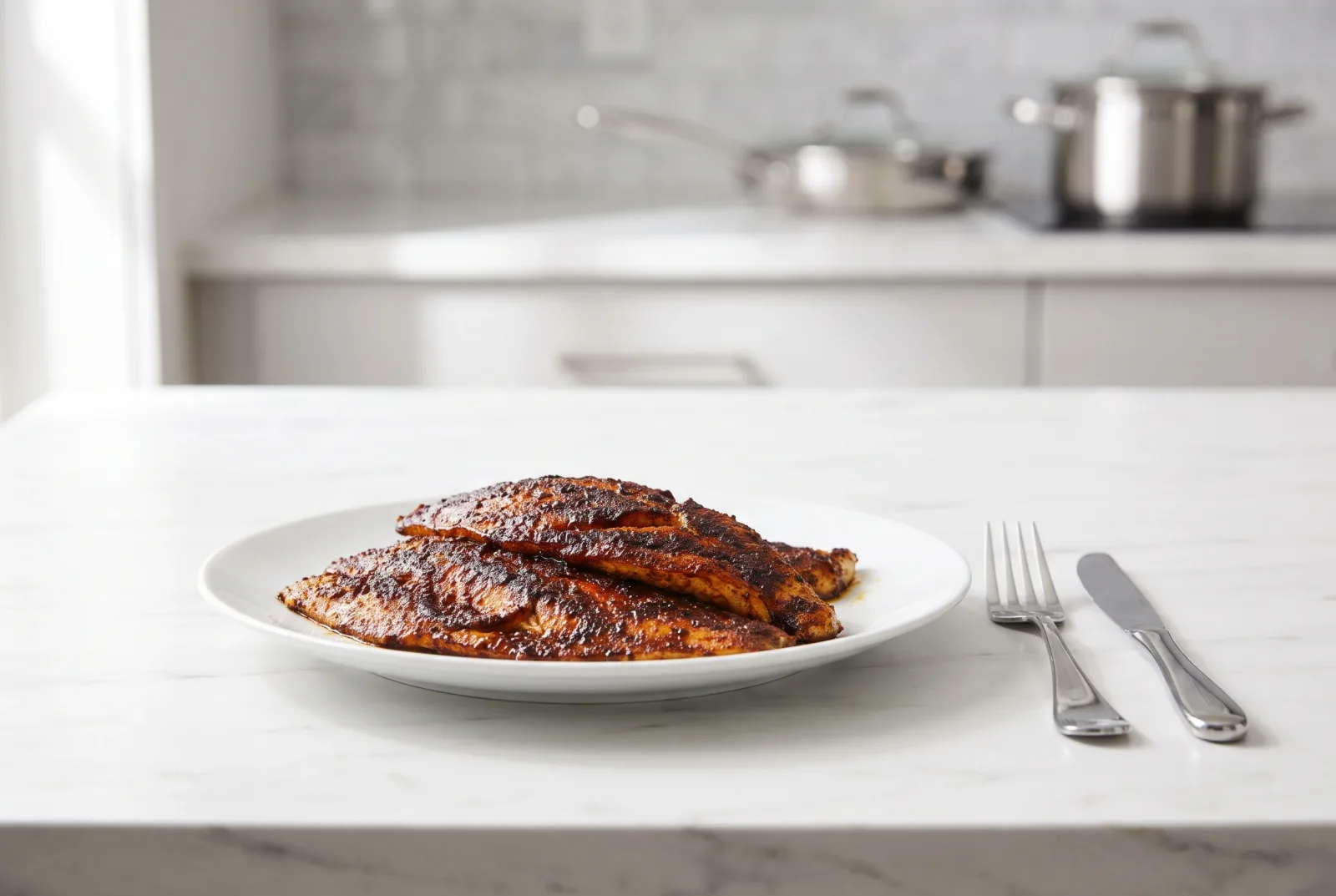 Cajun Blackened Fish | Blackened Crust in a Cast-Iron Skillet