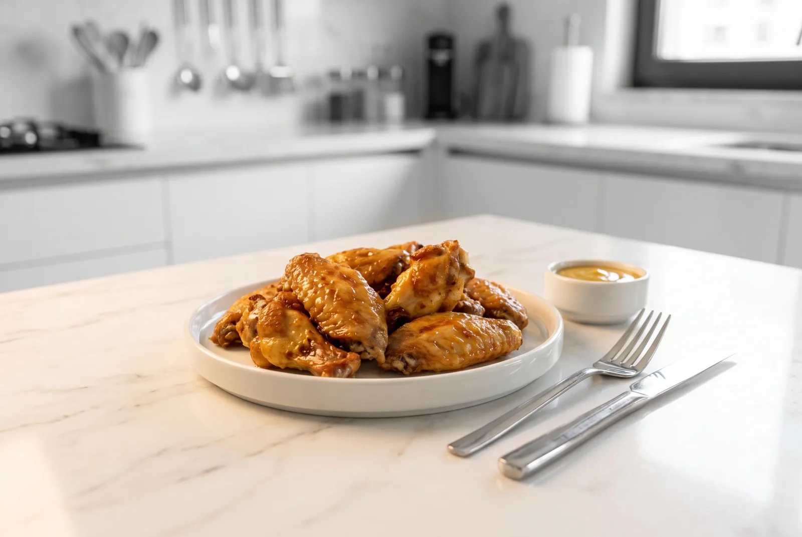 Honey-mustard chicken wings — crisp marinated air-fryer wings